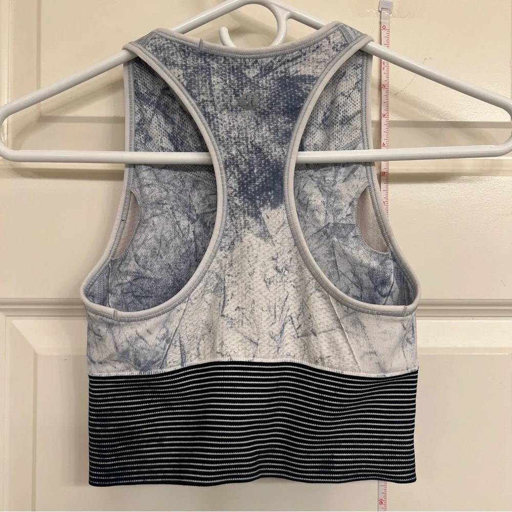 Lululemon Ebb To Train Bra Luna Wash Long Line High Neck Crop Tank‎